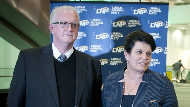 New LNP senator elect Joanna Lindgren with LNP President Bruce McIver.