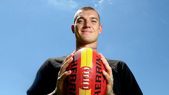 Dustin Martin exited stage left when the contract questions began.