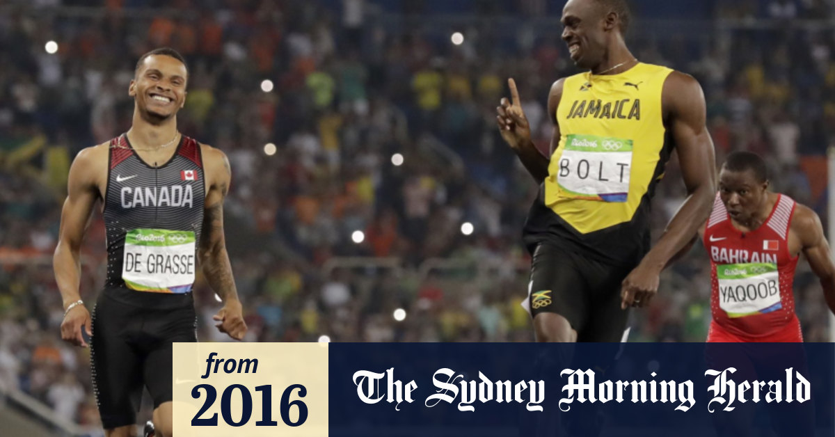 Rio Olympics 2016 Smiling Usain Bolt Toys With Andre De Grasse As Justin Gatlin Misses 200m Final