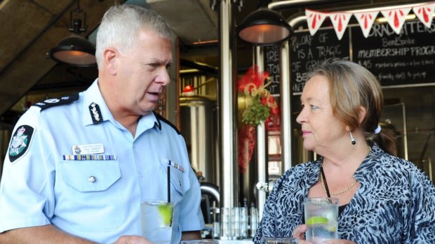 ACT police chief Rudi Lammers and police minister Joy Burch.