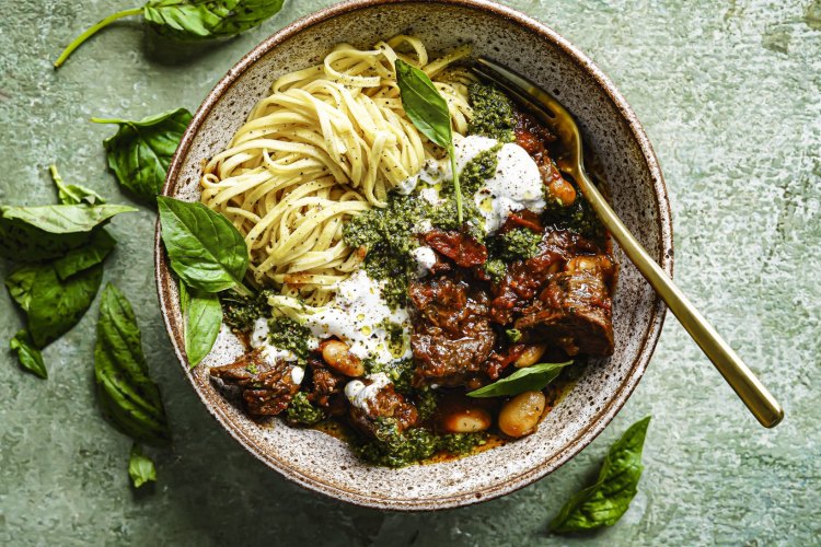 Beef and white bean stew. 