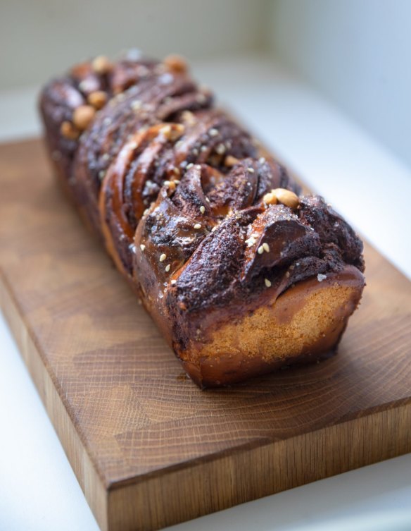 Choc-hazelnut babka from Babka Boi in Melbourne.