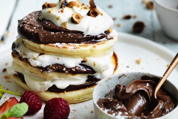 Yes please: Nutella pancake stack.
