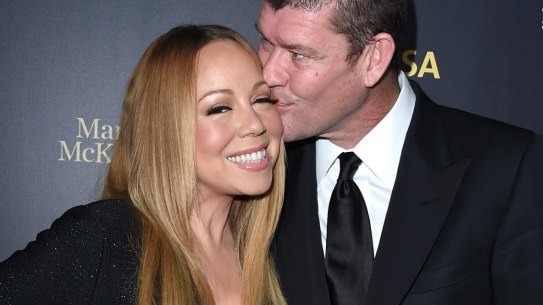 In happier times: Carey with ex-fiance, James Packer.