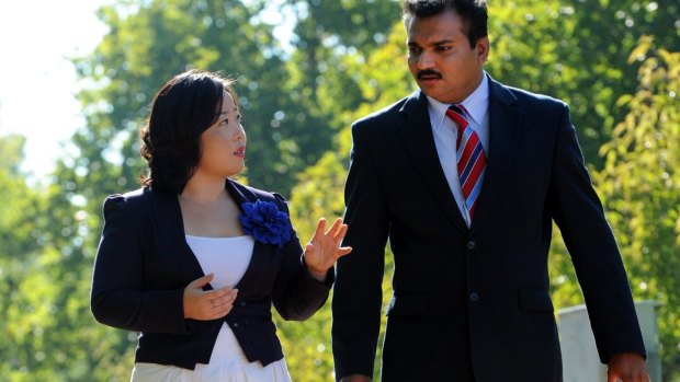 Elizabeth Lee and Jacob Vadakkedathu, pictured as candidates in 2012, both standing for the Liberals again this year.