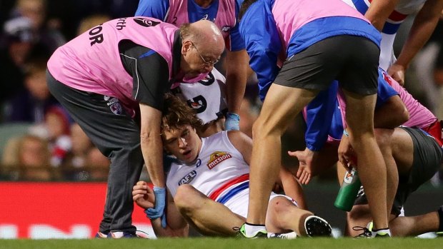 Bulldog Liam Picken was concussed against the Dockers in round three.