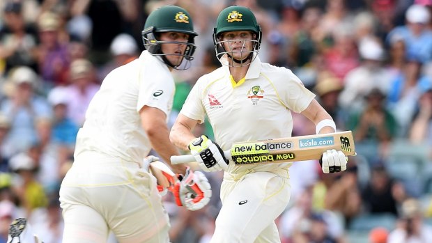 Relentless: Marsh and Smith virtually assured the tourists could not win the Ashes.