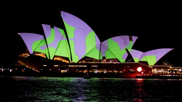 The Sydney Opera House lights up on the opening night of Vivid, which Destination NSW is charged with promoting.