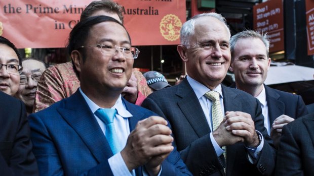 Huang Xiangmo with Prime Minister Malcolm Turnbull in 2016.