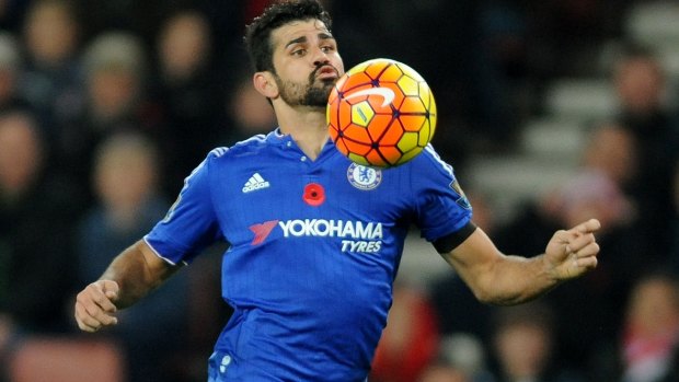 Foot trouble: Diego Costa controls the ball during the English Premier League soccer match between Stoke City.