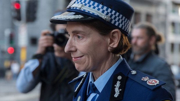 NSW Deputy Commissioner Catherine Burn leaves the Lindt Cafe siege inquest earlier this month.