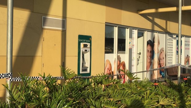Thieves reportedly climbed through the roof of a shopping centre and broke into an ATM overnight.