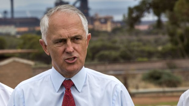 Prime Minister Malcolm Turnbull visited the Arrium steelworks in Whyalla in March.