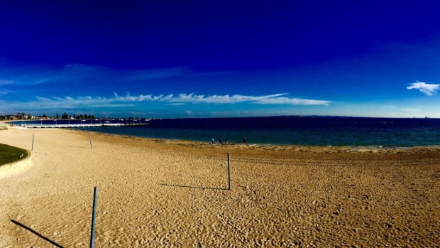 Reader Michael Italiano sent in this photo as clouds started to gather off the Rockingham foreshore.