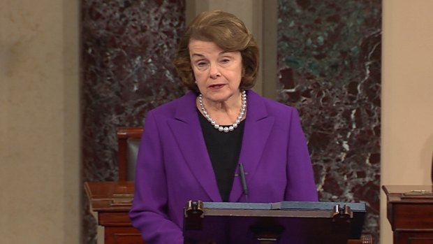 Senate Intelligence Committee Chair Senator Dianne Feinstein announces the findings of the report into CIA torture techniques in Washington in December 2014.
