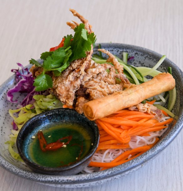 Soft-shell crab vermicelli salad.