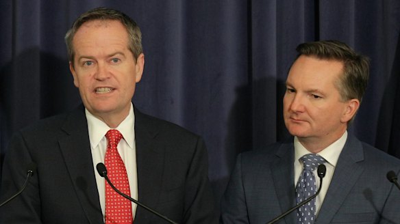 Opposition Leader Bill Shorten and shadow treasurer Chris Bowen. 