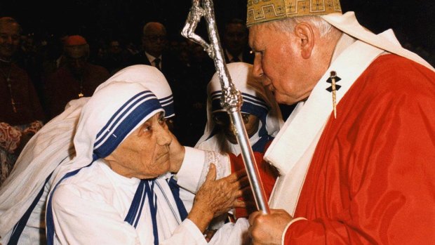 Pope John Paul II with Mother Teresa of Calcutta in 1997.