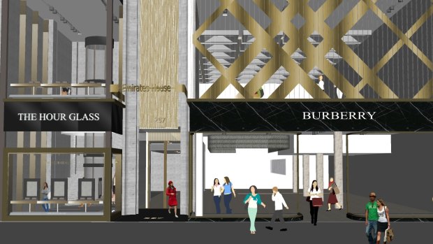 An artist's impression of the new facade on 257 Collins Street known as Emirates House.