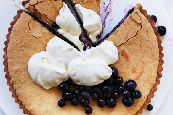 Neil Perry's blueberry brown butter tart.