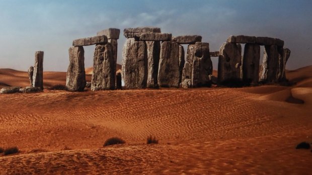 Apocalyptic visions: Stonehenge could be surrounded by desert.