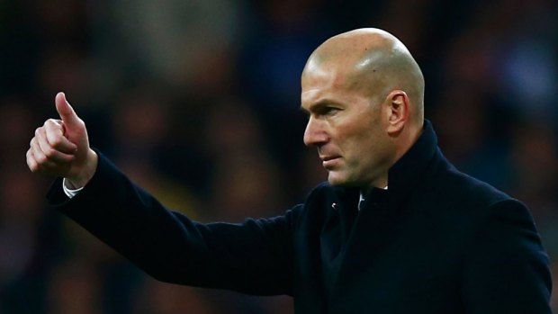 Thumbs up: Real coach Zinedine Zidane.