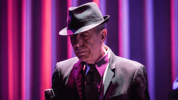 Canadian singer-songwriter Leonard Cohen, 78, performs during a concert at the Barclays Center in New York.
