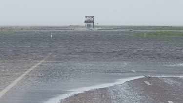 broome flood road superstorm tropical lost 30km struggles truck through water samantha dennison western australia credit