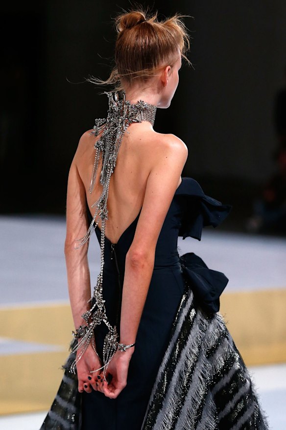 Capturing a look: Ryan Storer's shackles jewellery on show at Toni Maticevski's Resort 2017 show in Barangaroo on Sunday.