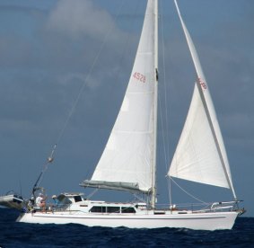 A photo of stolen yacht Harlech, worth $130,000. 