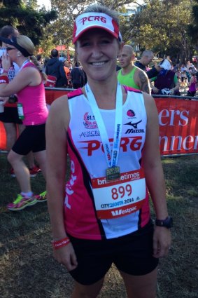 Letitia O'Malley finished the Brisbane Times City2South, 15 months after giving birth to her second child.