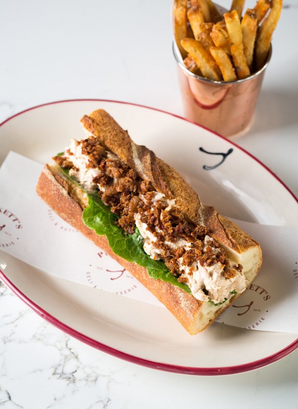 Rotisserie chicken baguette.