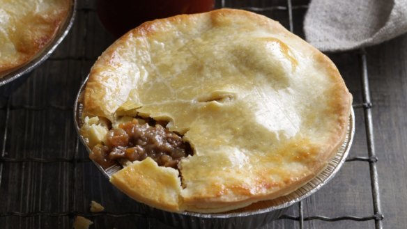 Old-fashioned meat pies with tomato sauce, of course.