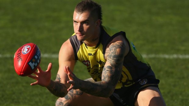 On the attack: Dustin Martin will be aiming to kick more goals next season.