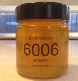 The postcode that began it all: 6006 honey comes from Mr Faherty's own backyard hive in North Perth. 