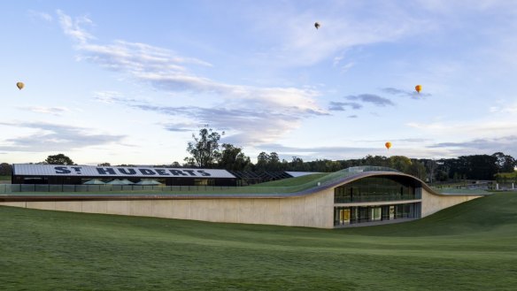 A new cellar door and art gallery have been tucked into the landscape at Coldstream.