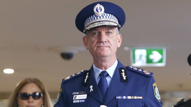 NSW Police Commissioner Andrew Scipione arrives at the Lindt cafe siege inquest on Wednesday.