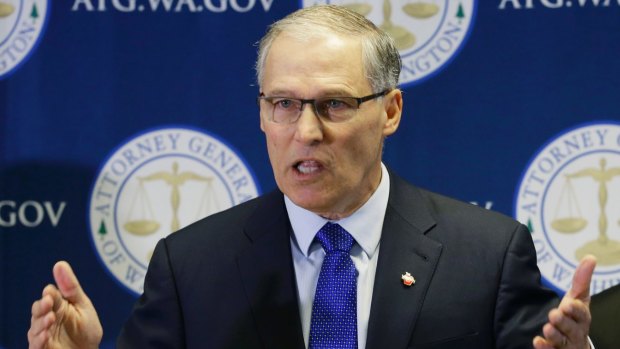 Washington Governor Jay Inslee says there is a "tornado of support" for wall-to-wall resistance to Donald Trump.