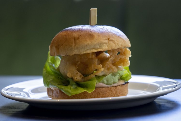 Prawn po' boy slider at The Flying Duck Hotel in Prahran.