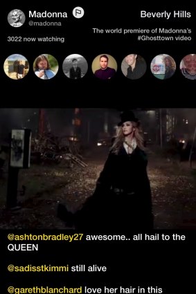 Madonna's premiere of her <i>Ghosttown</i> music video on Meerkat.