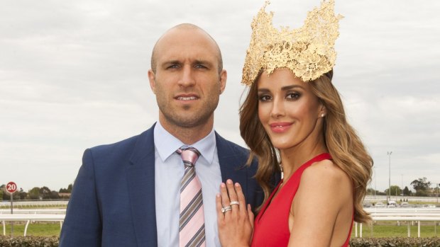 Chris and Rebecca Judd at the Caulfield Cup. 