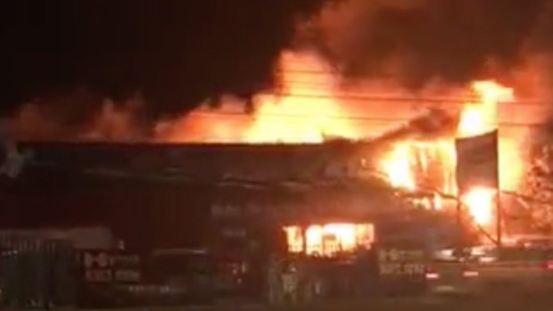 Fire at car parts factory on Sydney Road, Campbellfield on July 21, 2016