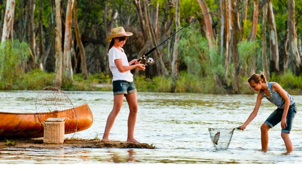 Drop a line: Fishing on the mighty Murray.