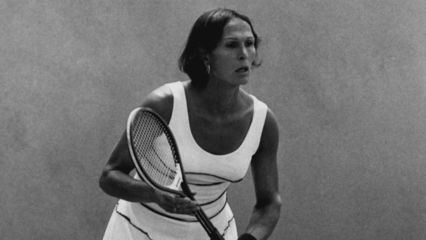 Trailblazing transgender tennis player Renee Richards, in the 1970s.