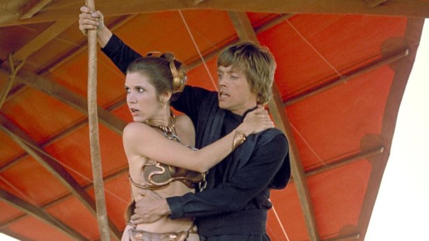 Mark Hamill, as Luke Skywalker, and Carrie Fisher as Princess Leia, appear in Episode VI, Return of the Jedi.