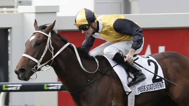 Acid test: Press Statement is hot favourite to win the Caulfield Guineas on Saturday.