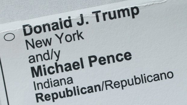 A genuine US expatriate's Maryland voting ballot for the 2016 US presidential elections.