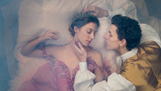 The prince (Kevin Jackson) seeks to win the love of sleeping Aurora (Lana Jones) in <i>The Sleeping Beauty</i>.