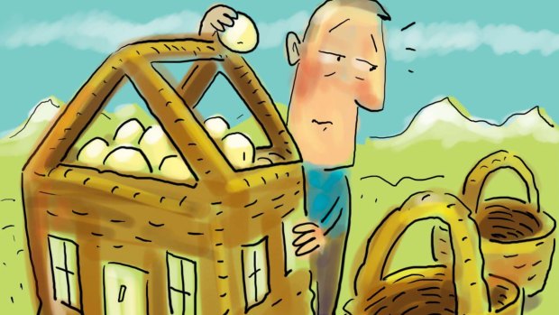 Asset allocation is compiling an investment portfolio that suits your investment goals - not putting all your eggs in one basket. Illustration: Michael Mucci
