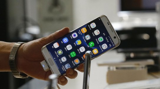 A Samsung Galaxy Note 7 smartphone, which is being recalled.
